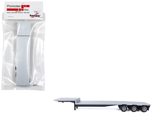 3-Axle Dropdeck Flatbed Trailer Silver Top 1/87 (HO) Plastic Model by Promotex-0