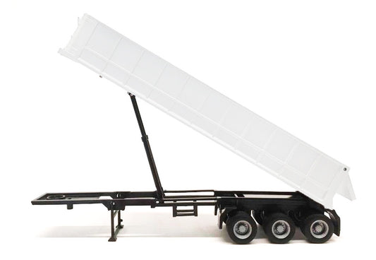 3-Axle Dump Trailer White 1/87 (HO) Plastic Model by Promotex-0