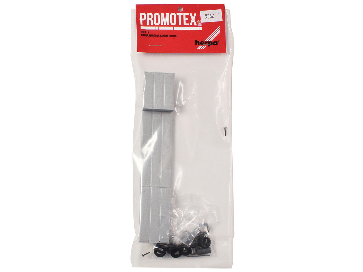 3-Axle Double-Drop Flatbed Trailer Silver Top 1/87 (HO) Plastic Model by Promotex-2