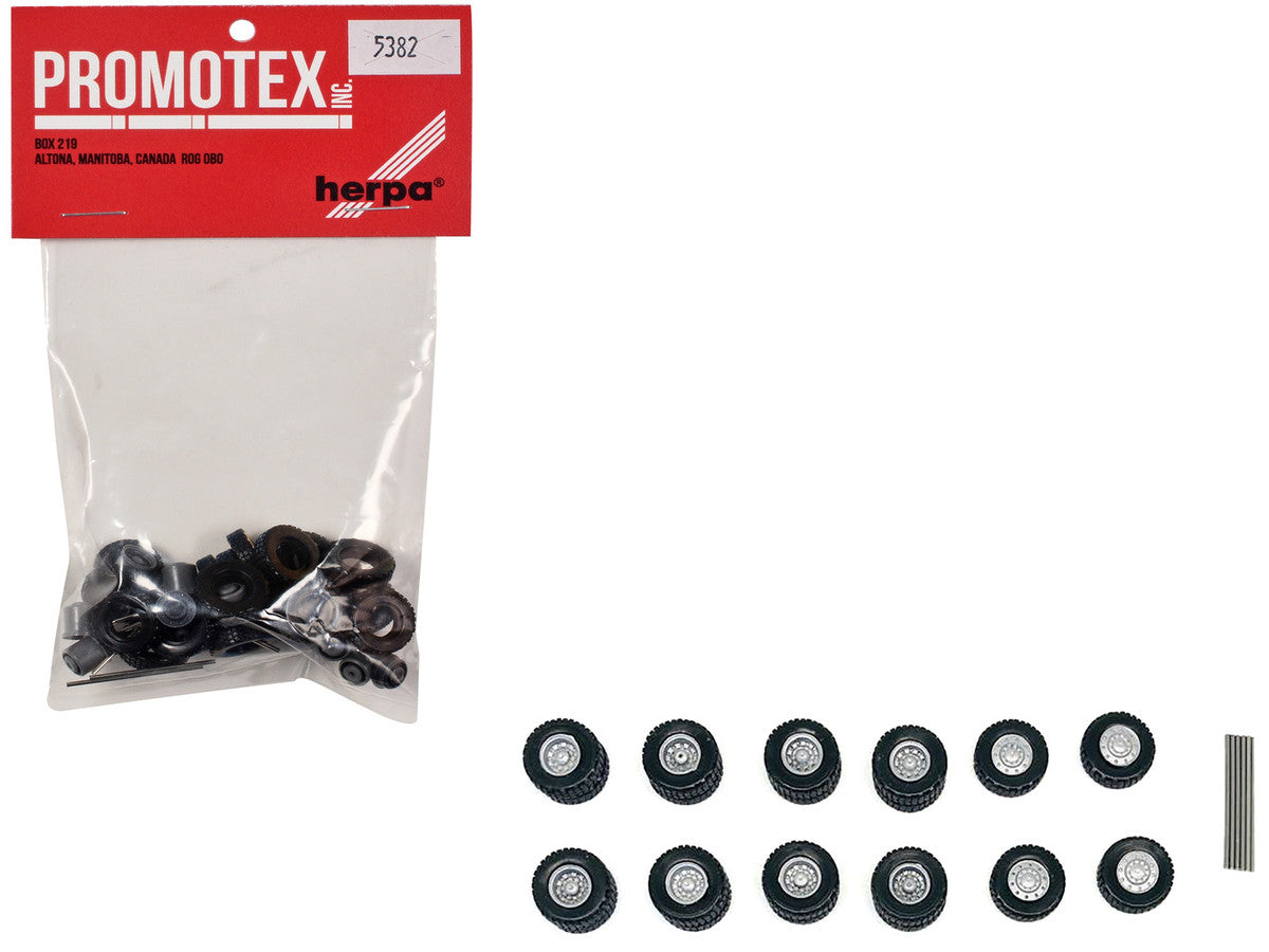 All-Terrain Wheel Sets (2 Front and 4 Rear) 1/87 (HO) Plastic Model by Promotex-0