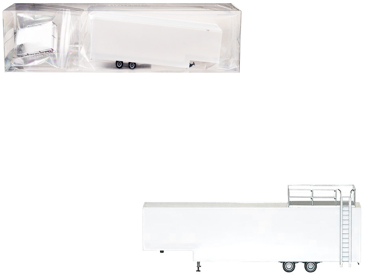 Race Horse Transport Trailer White 1/87 (HO) Plastic Model by Promotex-0