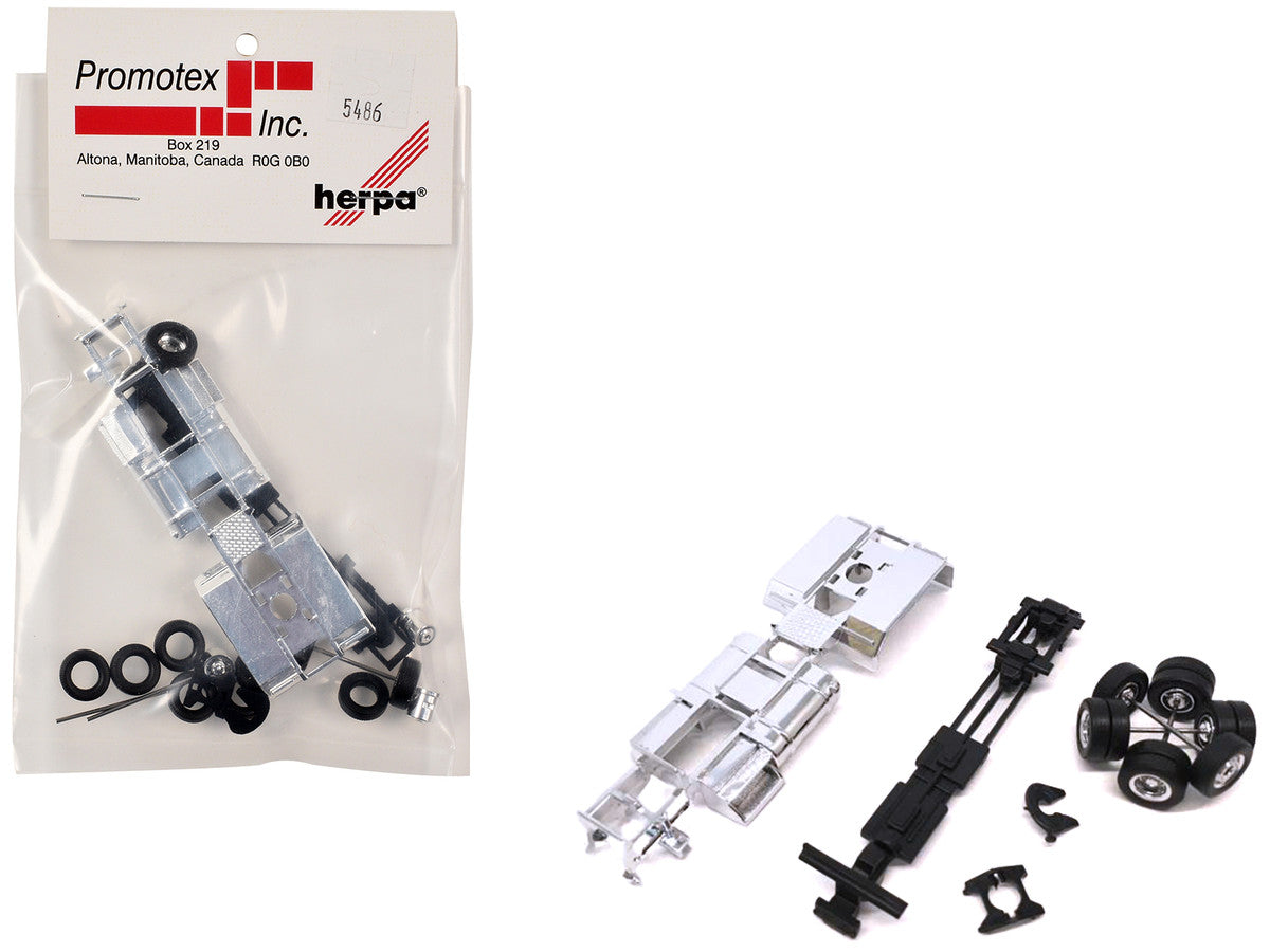 Chrome Chassis Kit for Kenworth or Peterbilt Cab 1/87 (HO) Plastic Model by Promotex-0