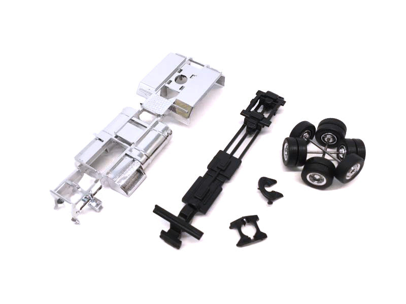 Chrome Chassis Kit for Kenworth or Peterbilt Cab 1/87 (HO) Plastic Model by Promotex-1