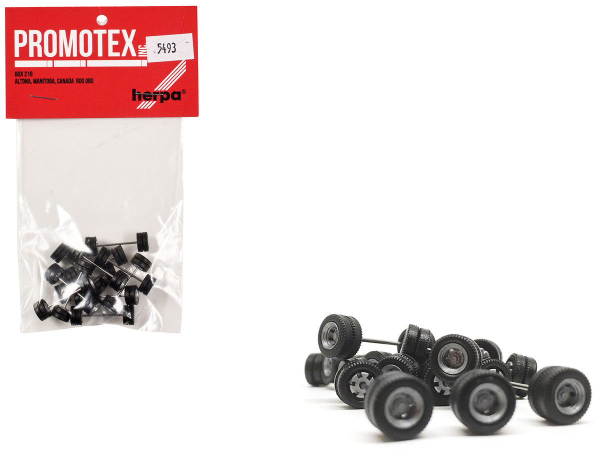 Goldhofer Trailer Wheelsets (12 Sets) 1/87 (HO) Plastic Model by Promotex-0