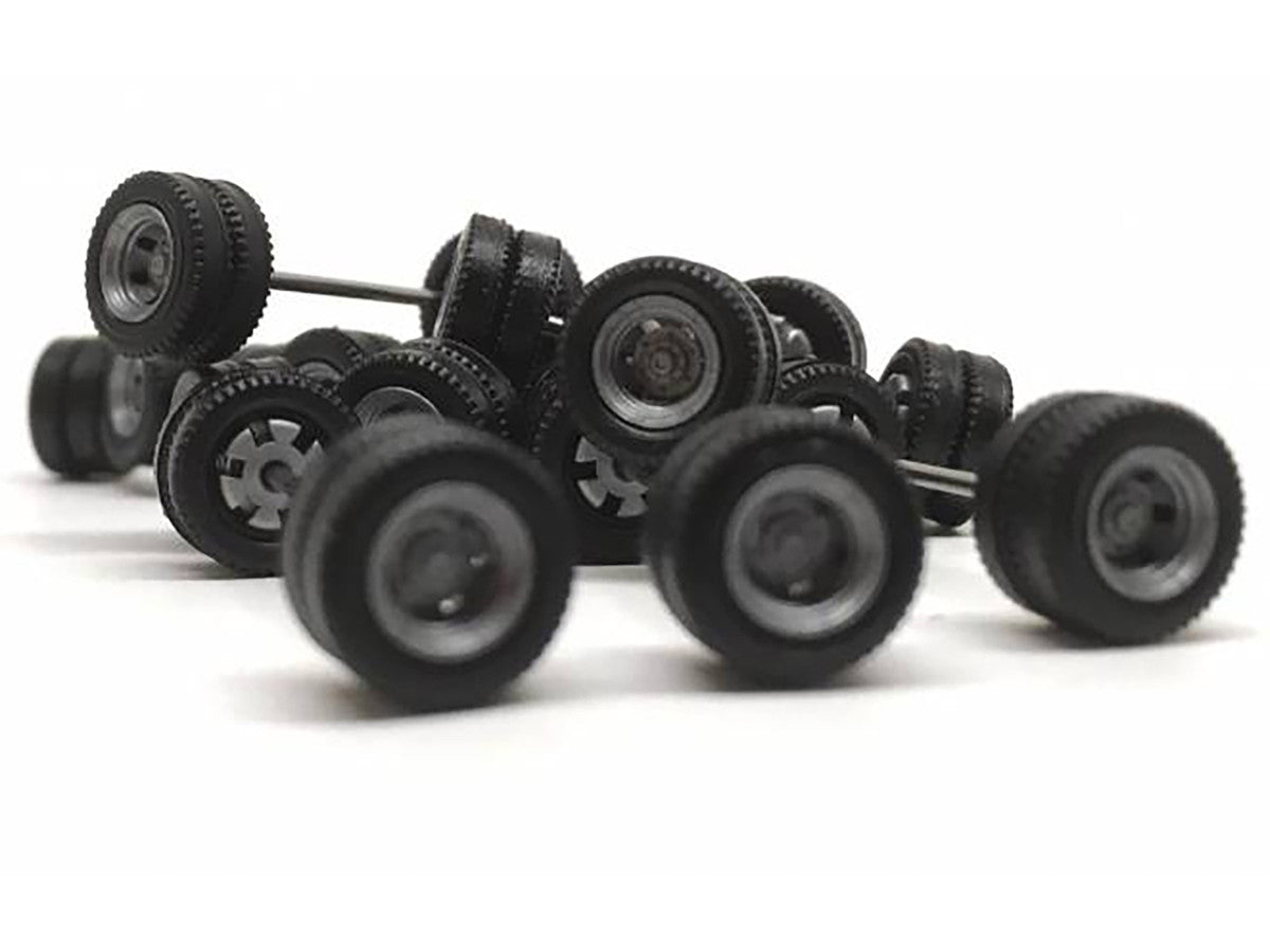 Goldhofer Trailer Wheelsets (12 Sets) 1/87 (HO) Plastic Model by Promotex-1