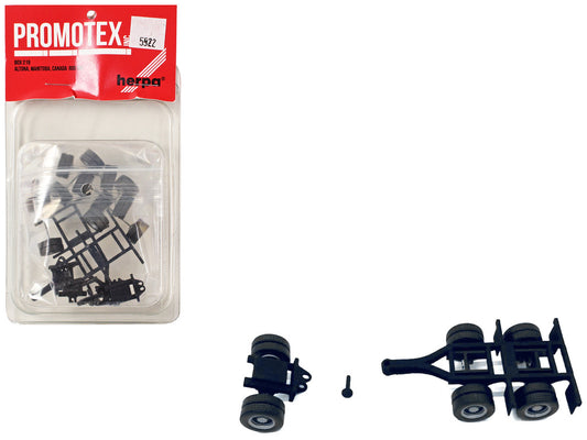 Lowboy Dual Axle Booster with Integrated Rear Axle and Fenders (2 Sets) 1/87 (HO) Plastic Model by Promotex-0
