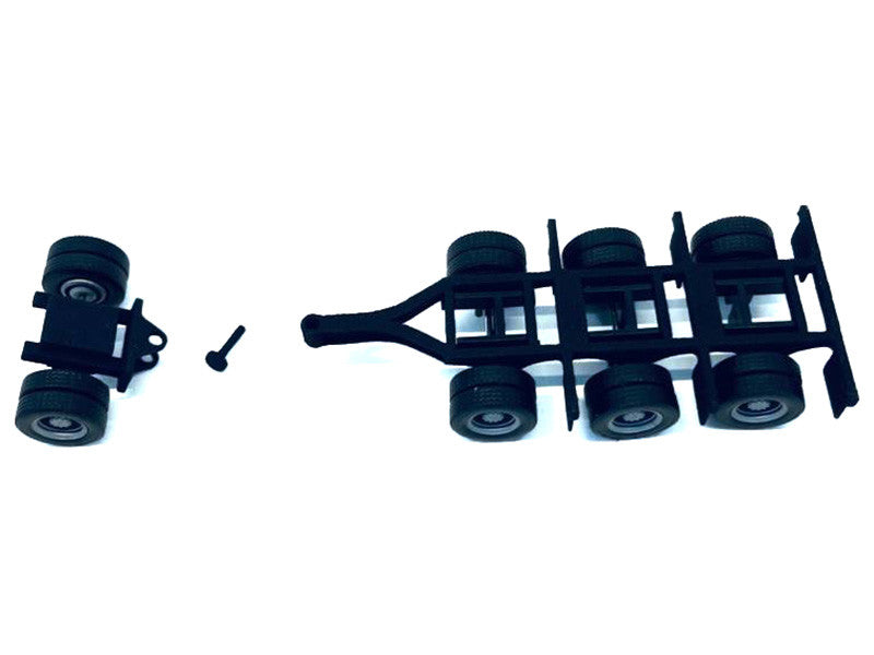 Lowboy Tri-Axle Booster with Integrated Rear Axle and Fenders (2 Sets) 1/87 (HO) Plastic Model by Promotex-1