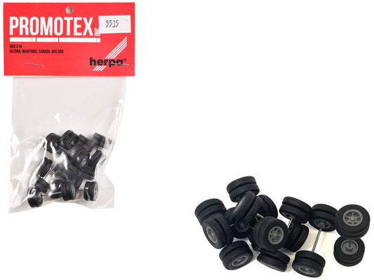 6-Spoke Rear Wheelset Set of 8 pieces 1/87 (HO) Plastic Model by Promotex-0