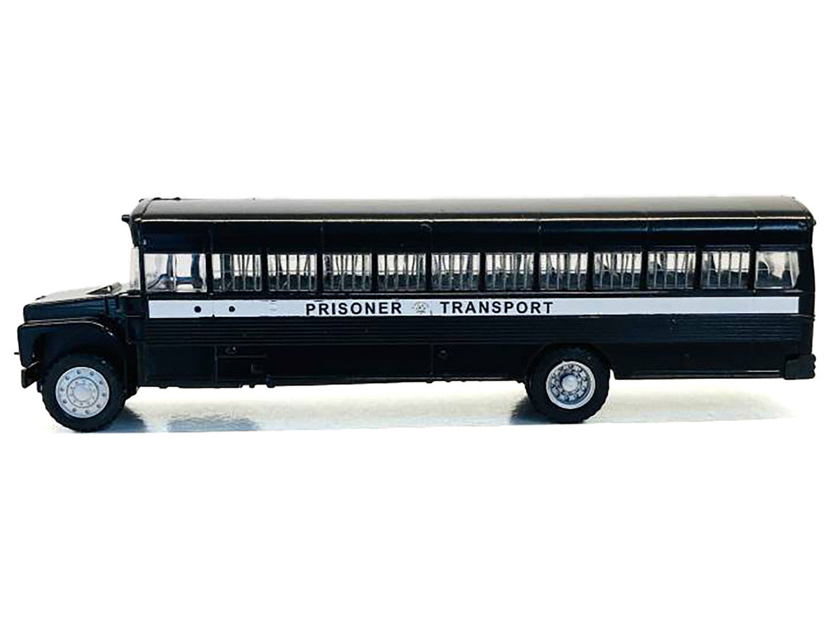 Prisoner Transport Bus Black 1/87 (HO) Plastic Model Car by Promotex-1