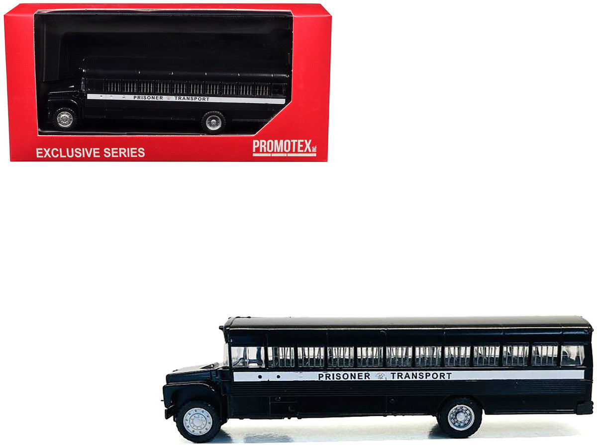Prisoner Transport Bus Black 1/87 (HO) Plastic Model Car by Promotex-0