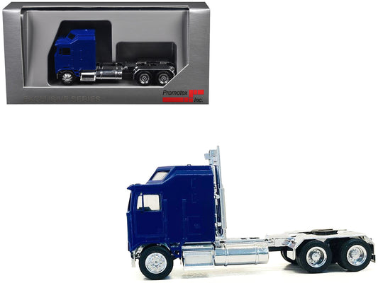 Kenworth K100 with 1-Bar Grill and X-Long Chrome Chassis Blue 1/87 (HO) Plastic Model Car by Promotex-0