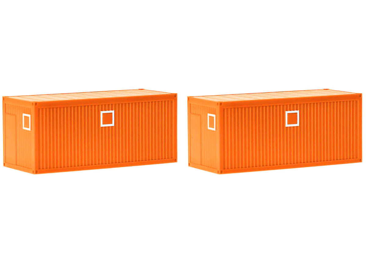 Mobile Offices Orange Set of 2 pieces 1/87 (HO) Plastic Model by Herpa-0
