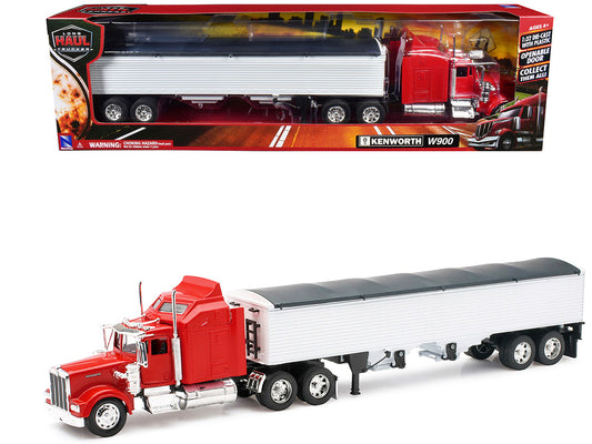 Kenworth W900 Grain Truck Red and White "Long Haul Truckers" Series 1/32 Diecast Model by New Ray-0