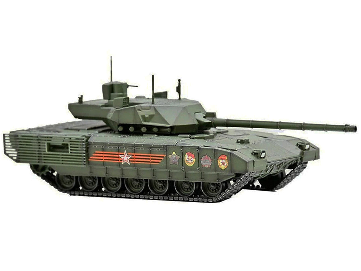 Russian T14 Armata MBT (Main Battle Tank) Green Camouflage "Armor Premium" Series 1/72 Diecast Model by Panzerkampf-1