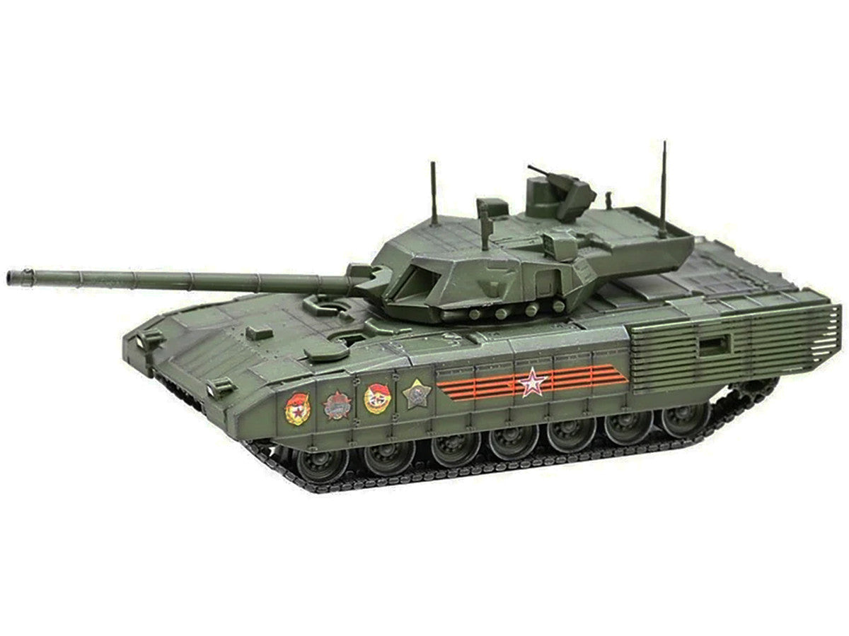 Russian T14 Armata MBT (Main Battle Tank) Green Camouflage "Armor Premium" Series 1/72 Diecast Model by Panzerkampf-2