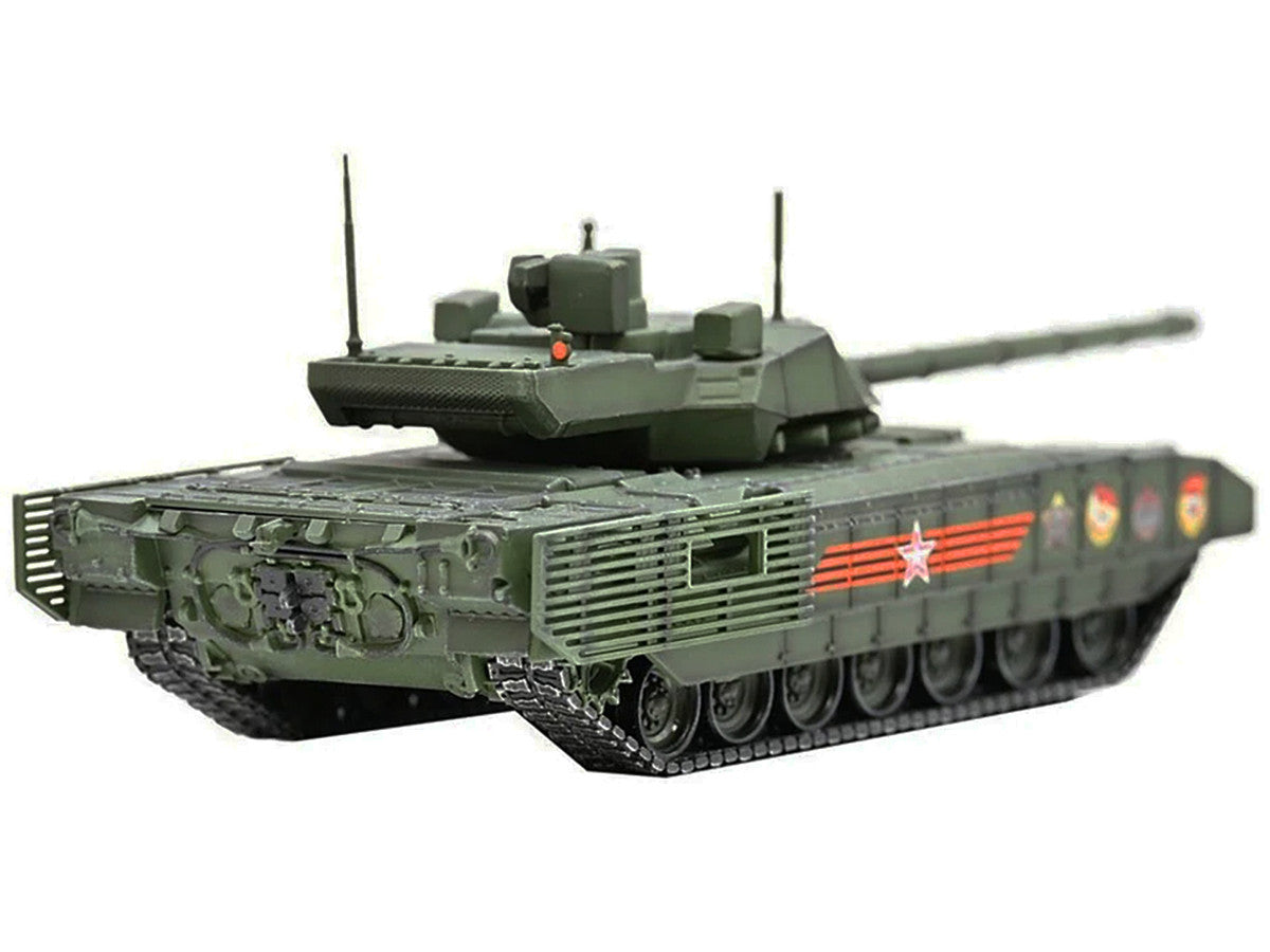 Russian T14 Armata MBT (Main Battle Tank) Green Camouflage "Armor Premium" Series 1/72 Diecast Model by Panzerkampf-3