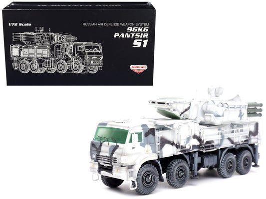 Pantsir S1 96K6 Self-Propelled Air Defense Weapon System Winter Camouflage "Russia's Arctic Forces" "Armor Premium" Series 1/72 Diecast Model by Panzerkampf-0