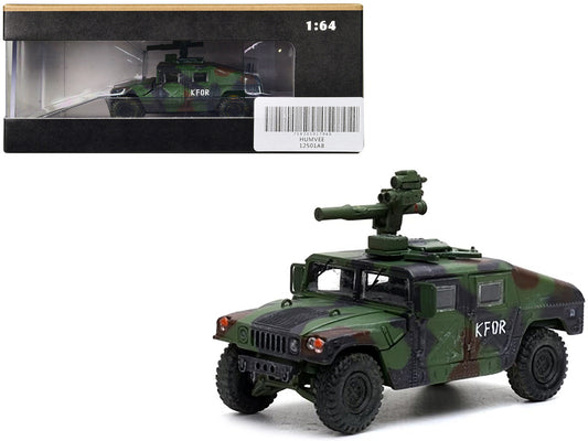 M1046 HUMVEE Tow Missile Carrier Green Camouflage "3rd Battalion 8th Marine Regiment Kosovo Force (KFOR)" (1999) "Military Miniature" Series 1/64 Diecast Model by Panzerkampf-0