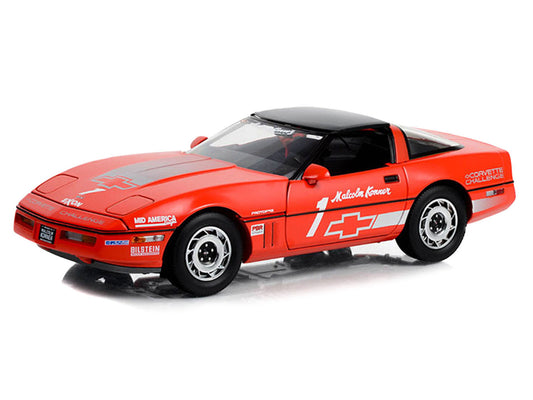 1988 Chevrolet Corvette C4 #1 Malcolm Konner "Corvette Challenge Race Car" Red with Black Top 1/18 Diecast Model Car by Greenlight-0