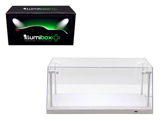Collectible Display Show Case with LED Lights for 1/18 1/24 Models with White Base by Illumibox-0