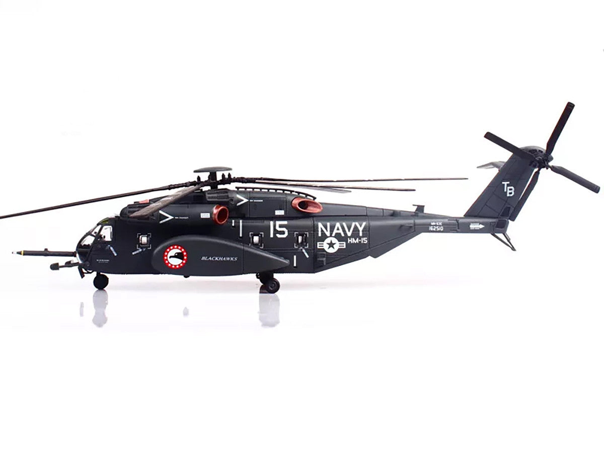 Sikorsky MH-53E Sea Dragon Helicopter "United States Navy Blackhawks Tail Number 15" Dark Gray 1/72 Diecast Model by Panzerkampf-2