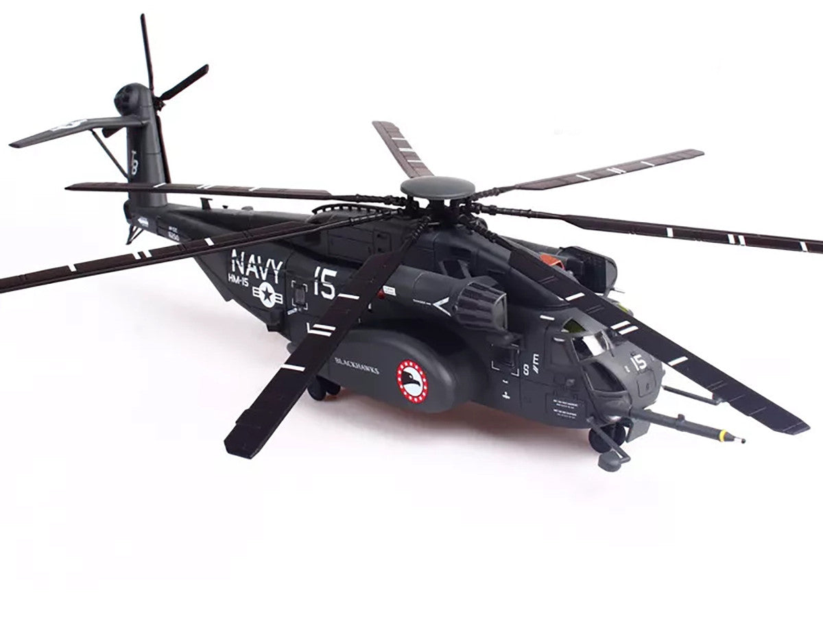 Sikorsky MH-53E Sea Dragon Helicopter "United States Navy Blackhawks Tail Number 15" Dark Gray 1/72 Diecast Model by Panzerkampf-1