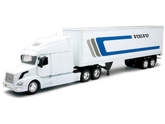 Volvo VN-780 Truck with Dry Van Trailer White "Long Haul Truckers" Series 1/32 Diecast Model by New Ray-0