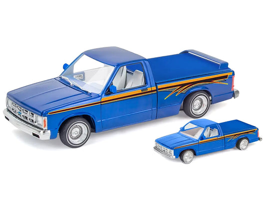 Level 4 Model Kit 1991 Chevrolet S-10 Lowrider Pickup Truck with 1/64 Diecast Version Included "Big + Little Series" 1/25 Scale Model by Revell-0