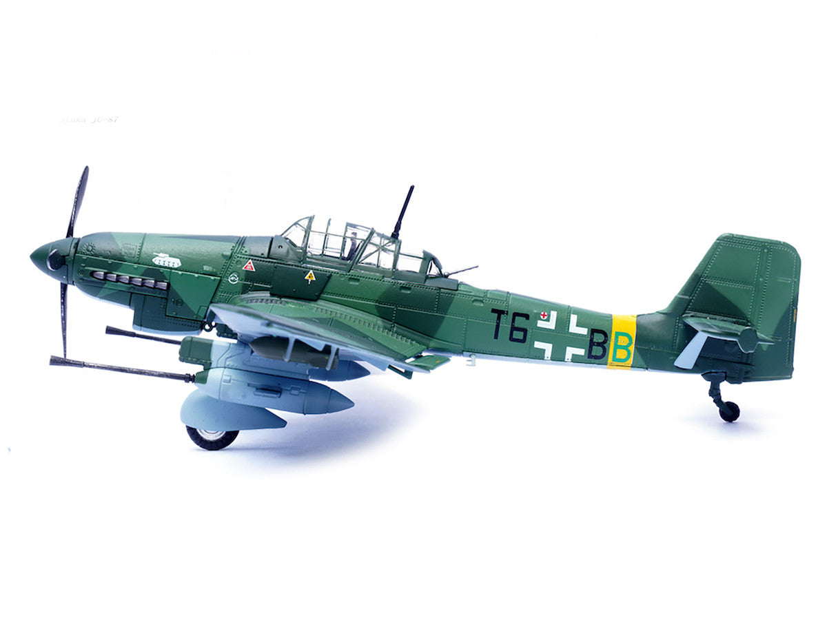 Junkers Ju 87G2 Stuka Bomber Aircraft "10.(Pz)/SG 2 Immelmann T6+BB Oberst Hans-Ulrich Rudel Romania" (1944) German Luftwaffe "Wing" Series 1/72 Diecast Model by Panzerkampf-0