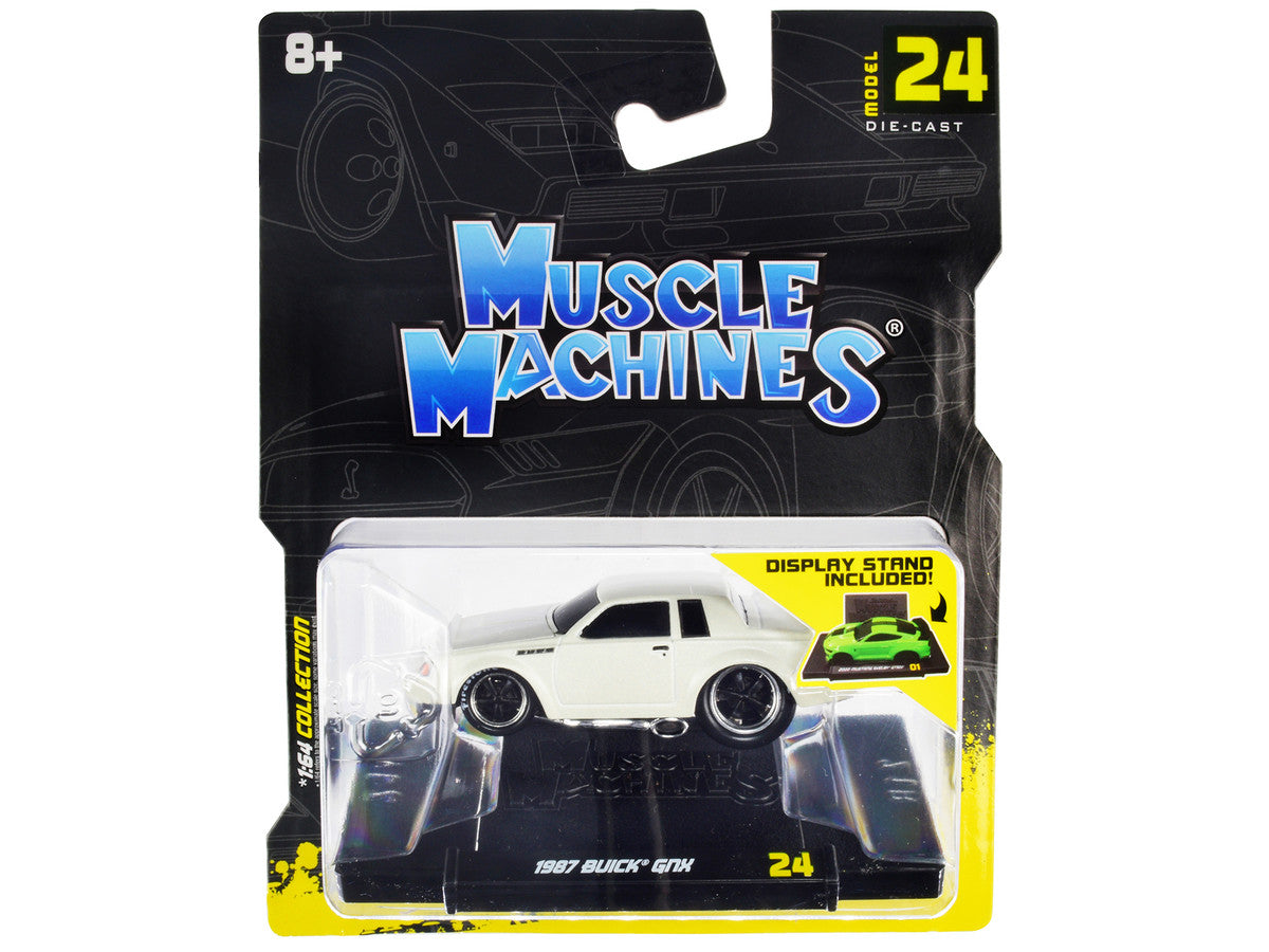 1987 Buick GNX Pearl White 1/64 Diecast Model Car by Muscle Machines-0