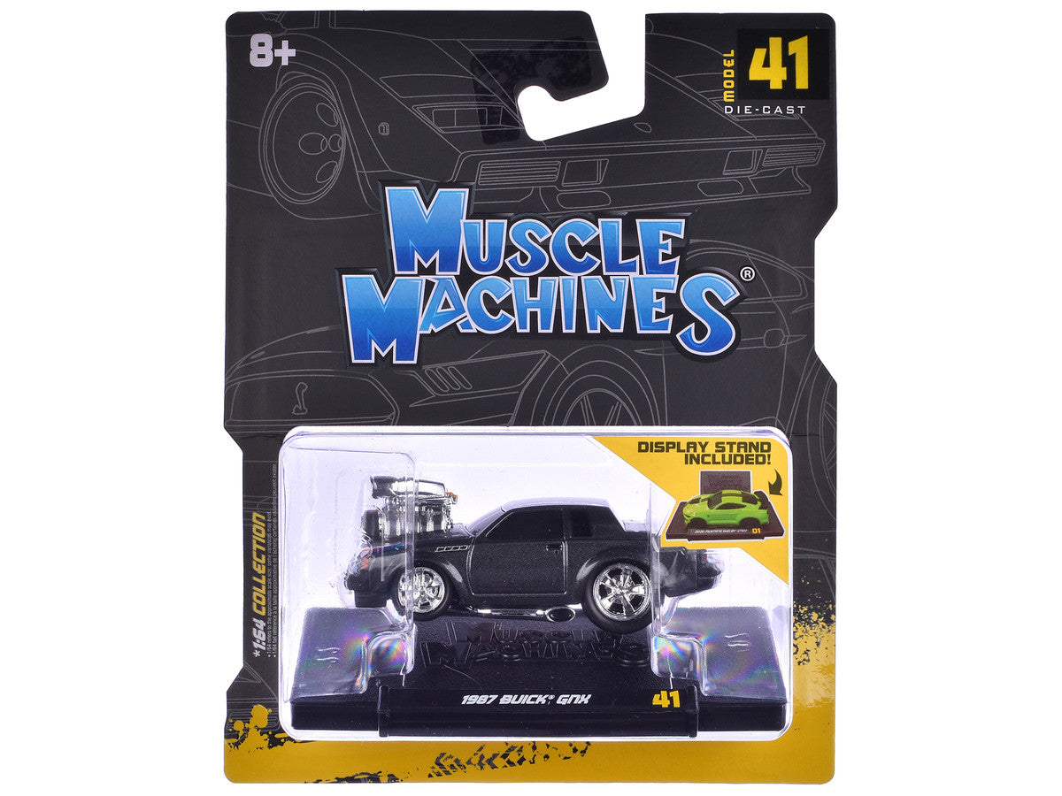 1987 Buick GNX Black Metallic 1/64 Diecast Model Car by Muscle Machines-0
