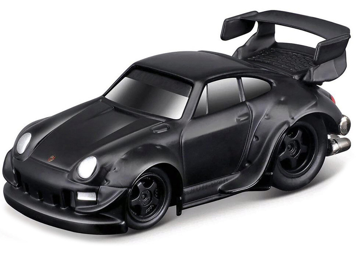 RWB 993 911 Matt Black 1/64 Diecast Model Car by Muscle Machines-0
