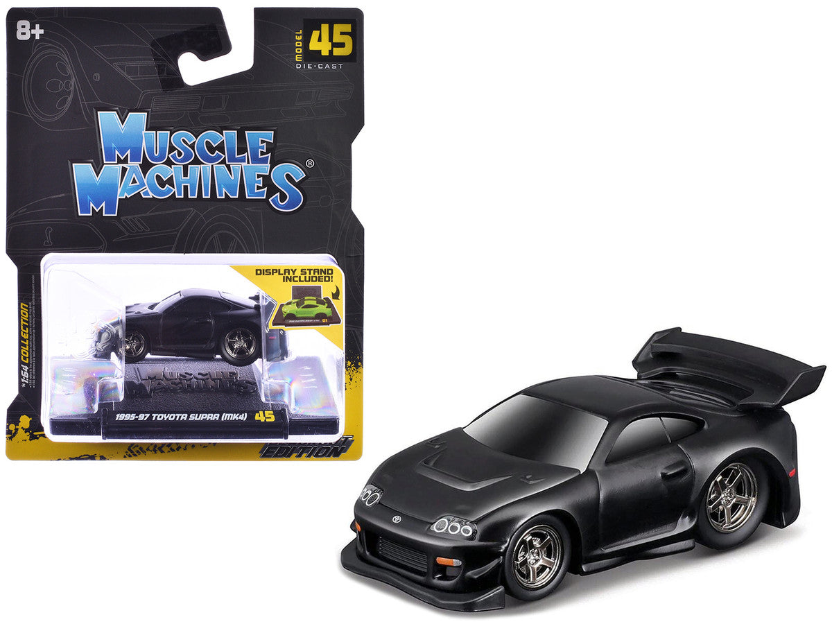1995-97 Toyota Supra (MK4) Matt Black 1/64 Diecast Model Car by Muscle Machines-0
