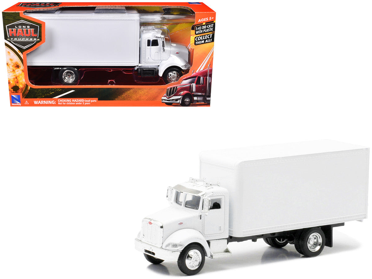 Peterbilt Utility 335 Box Truck White 1/43 Diecast Model by New Ray-2