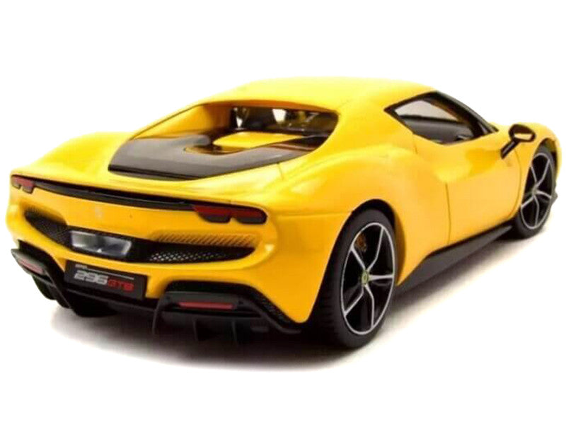 Ferrari 296 GTB Yellow "Race + Play" Series 1/18 Diecast Model Car by Bburago-0