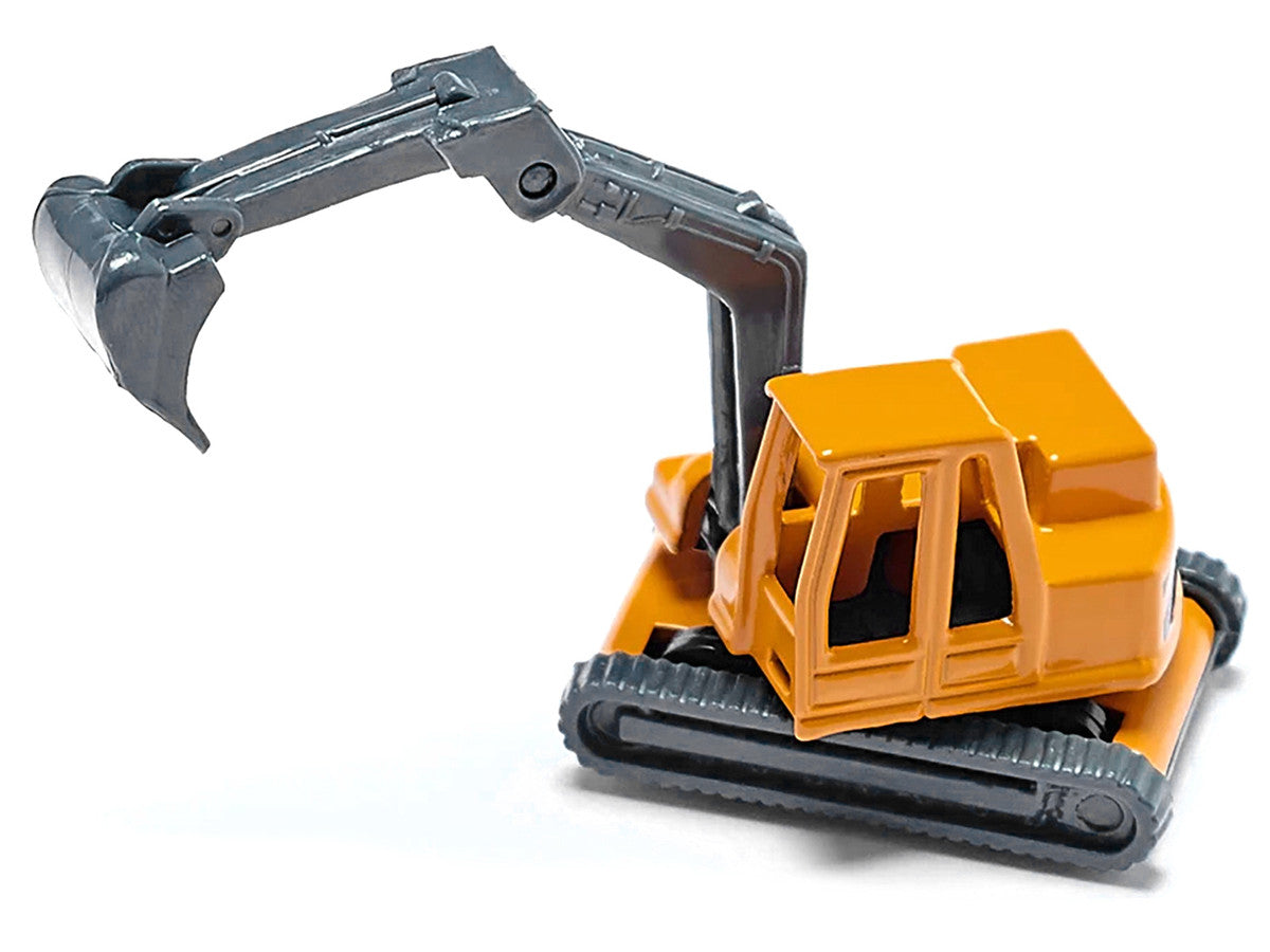 Truck with Low Loader Trailer and Excavator Yellow Diecast Model by Siku-1