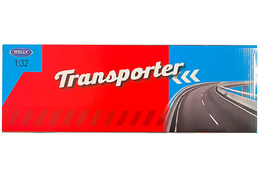 Peterbilt 379 Truck Black with Silver Container "Transporter" Series 1/32 Diecast Model by Welly-0