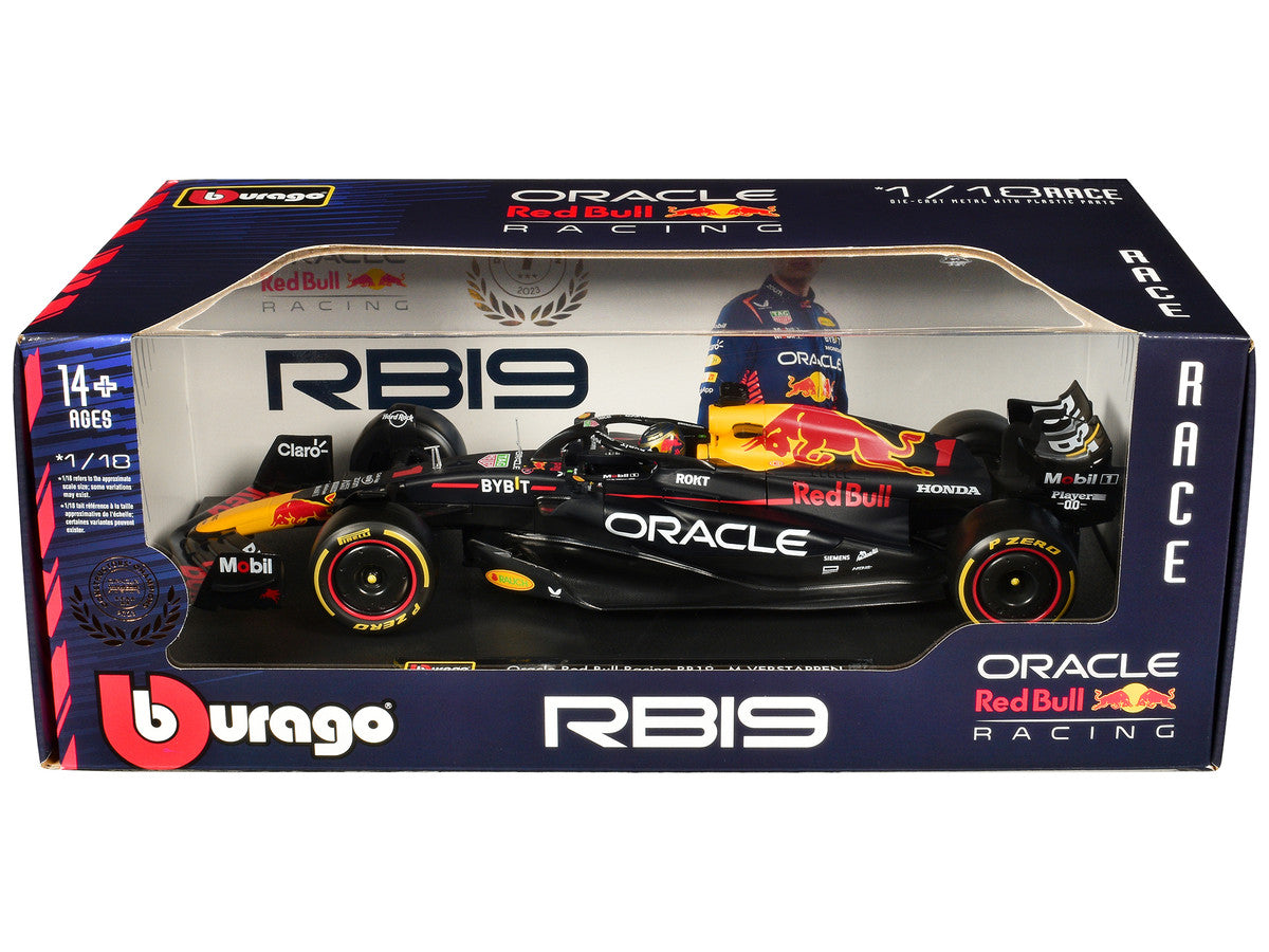Red Bull Racing RB19 #1 Max Verstappen "Oracle" Champion Formula One F1 World Championship (2023) "Race" Series 1/18 Diecast Model Car by Bburago-2