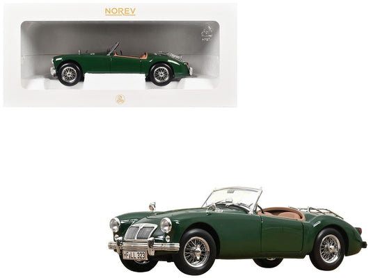 1955 MG MGA Cabriolet British Racing Green 1/18 Diecast Model Car by Norev-0