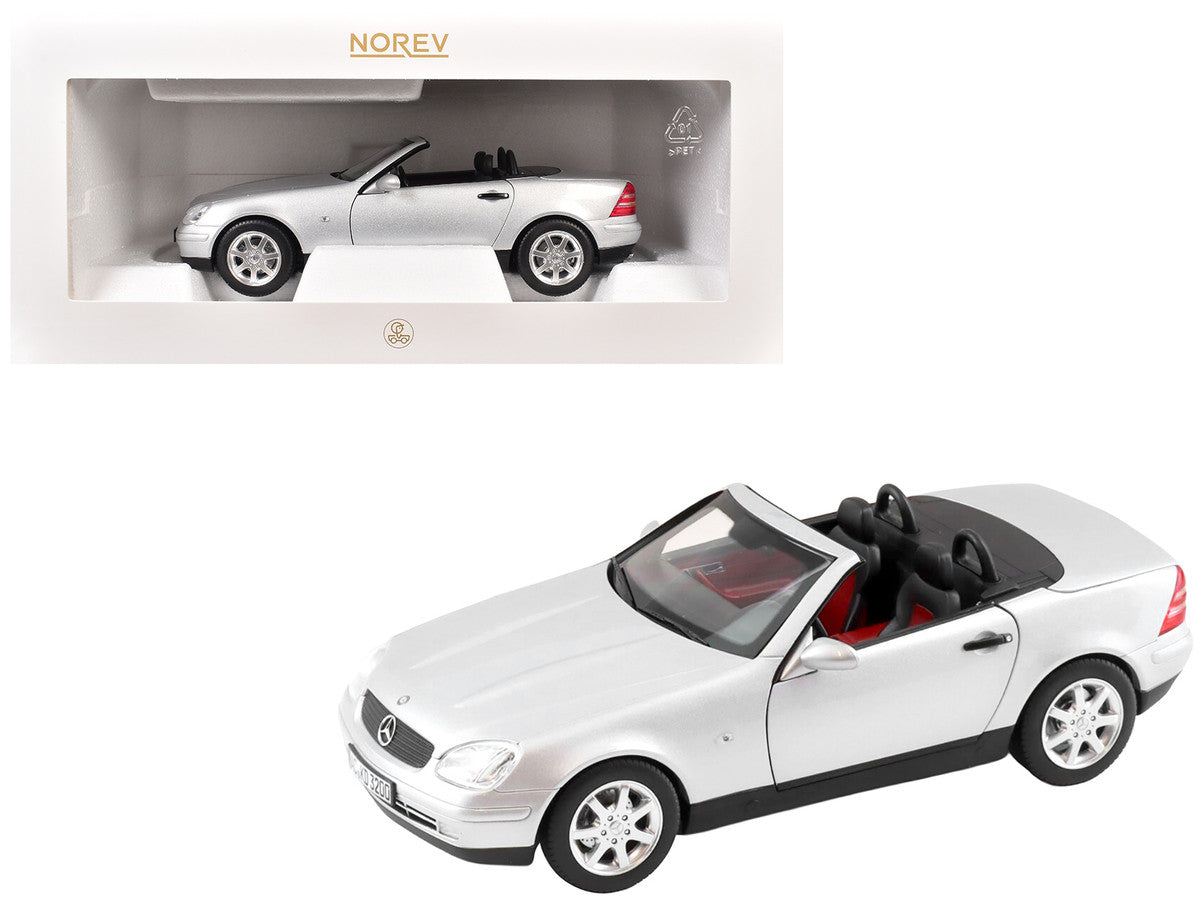 1996 Mercedes-Benz SLK Convertible Brilliant Silver Metallic 1/18 Diecast Model Car by Norev-0
