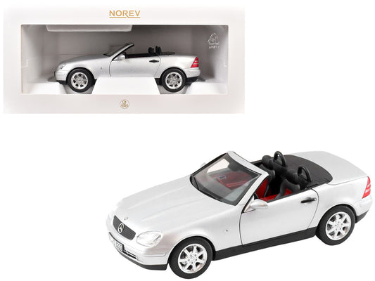 1996 Mercedes-Benz SLK Convertible Brilliant Silver Metallic 1/18 Diecast Model Car by Norev-0