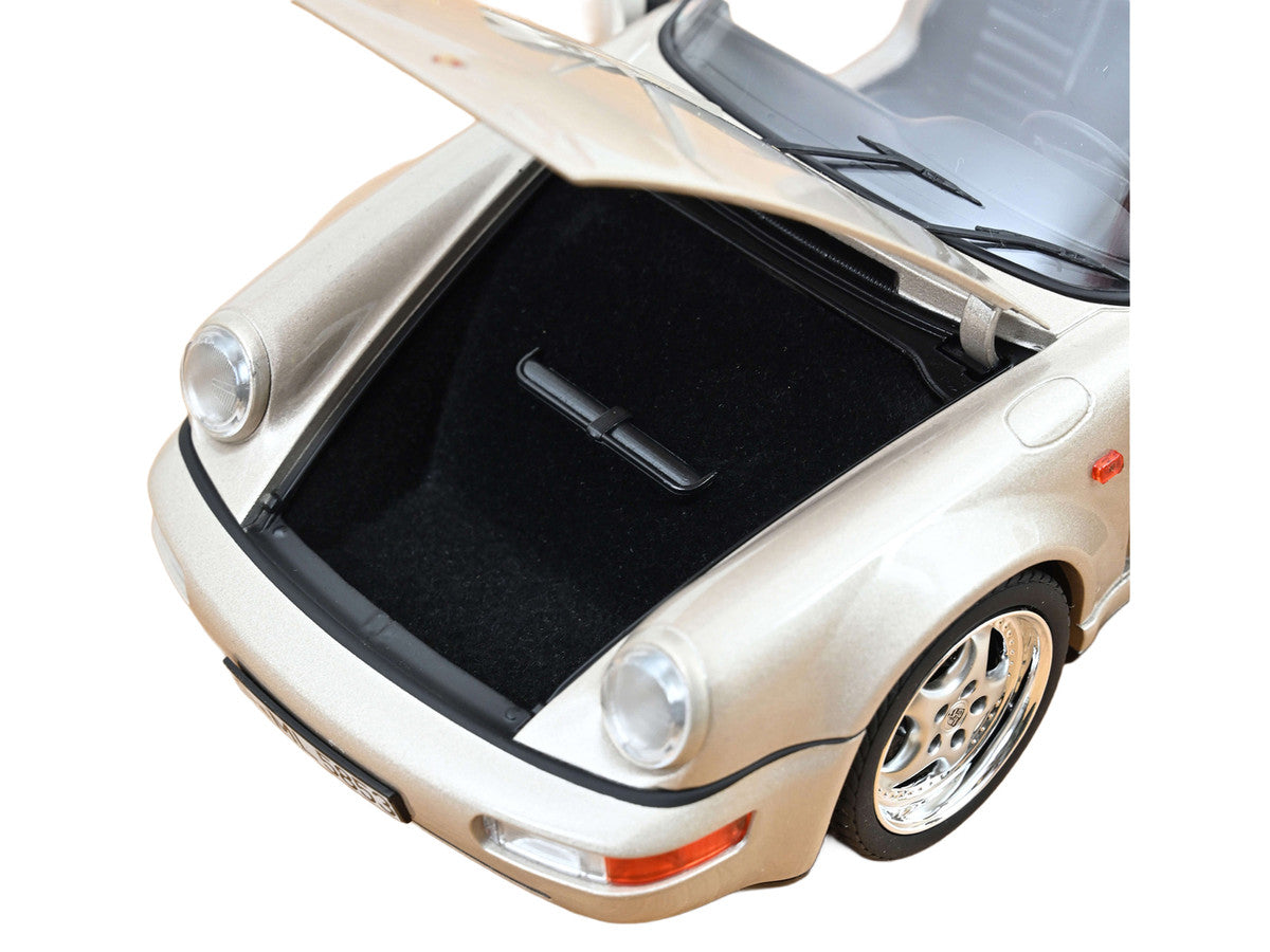 1992 Porsche 911 Carrera 2 Turbo Look Cabriolet Zermatt Silver Metallic 1/18 Diecast Model Car by Norev-2