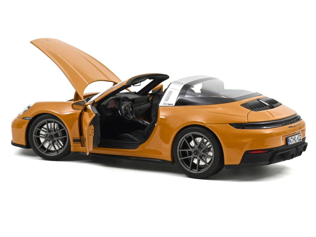 2024 Porsche 911 Targa Bahama Yellow with Black Stripes 1/18 Diecast Model Car by Norev-1