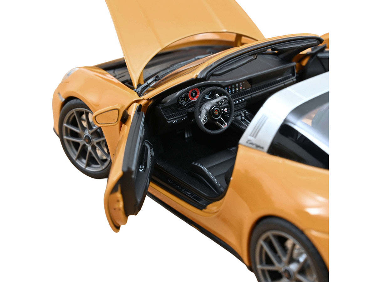 2024 Porsche 911 Targa Bahama Yellow with Black Stripes 1/18 Diecast Model Car by Norev-3