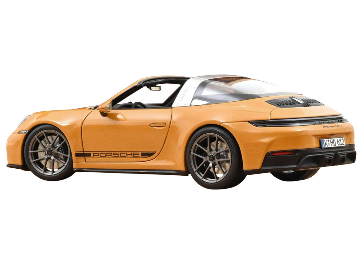 2024 Porsche 911 Targa Bahama Yellow with Black Stripes 1/18 Diecast Model Car by Norev-0