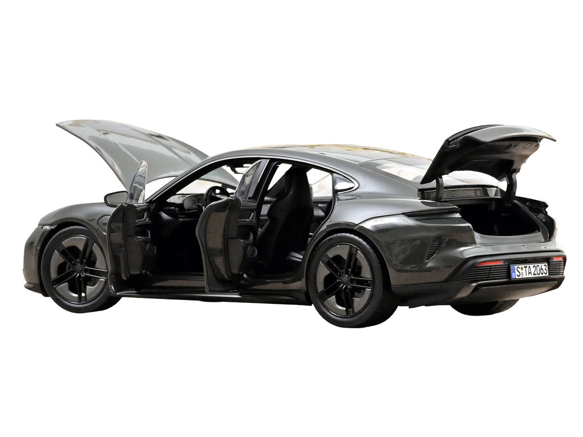2024 Porsche Taycan Turbo S Slate Gray Neo 1/18 Diecast Model Car by Norev-1