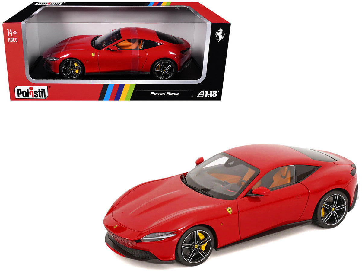 2019 Ferrari Roma Red with Orange Interior 1/18 Diecast Model Car by Polistil-0