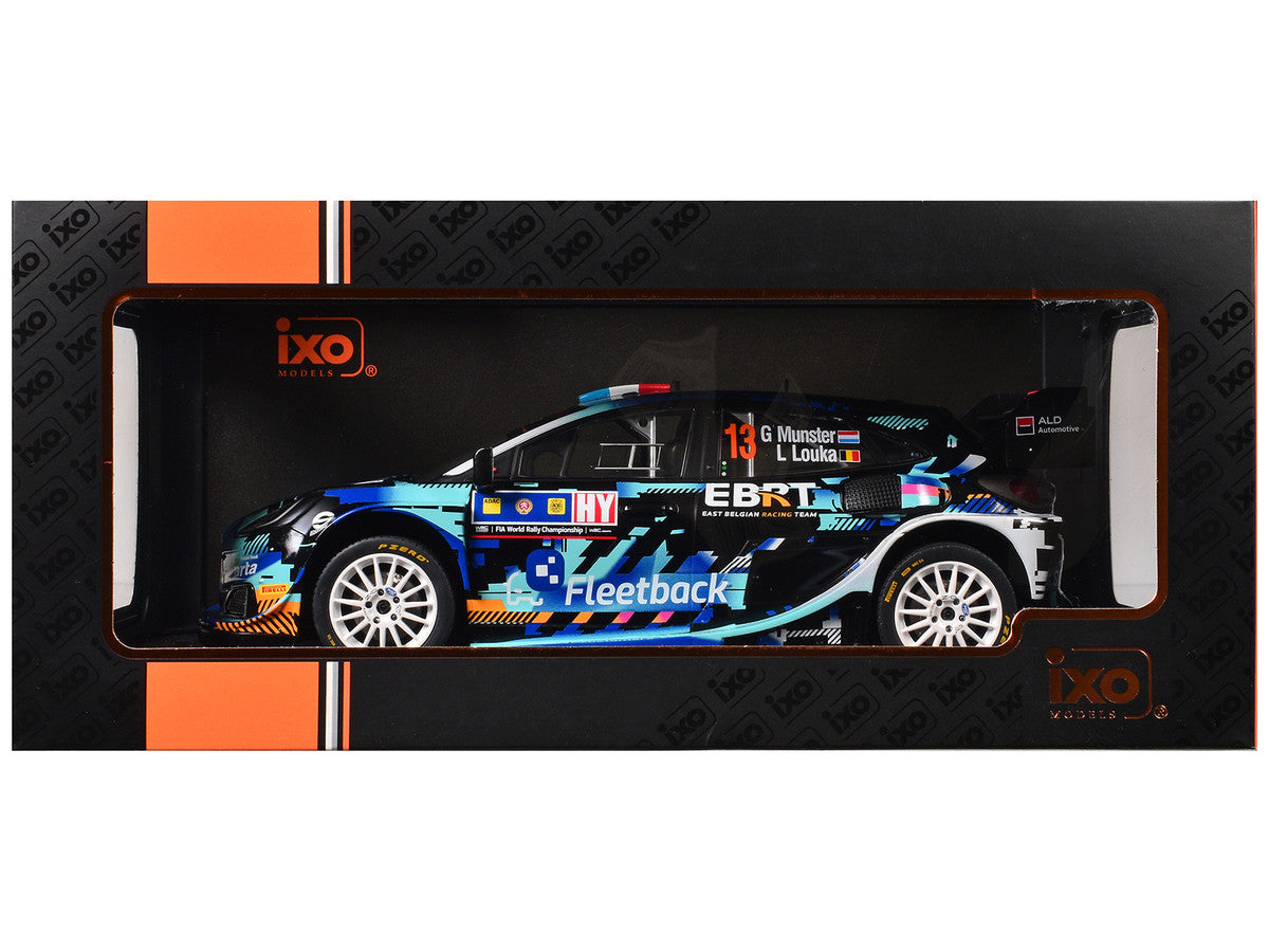 Ford Puma Rally1 #13 Gregoire Munster - Louis Louka "Central European Rally" (2023) 1/18 Diecast Model Car by IXO Models-2