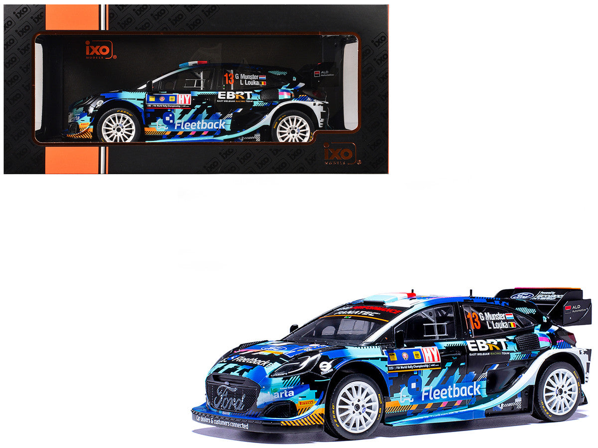 Ford Puma Rally1 #13 Gregoire Munster - Louis Louka "Central European Rally" (2023) 1/18 Diecast Model Car by IXO Models-0