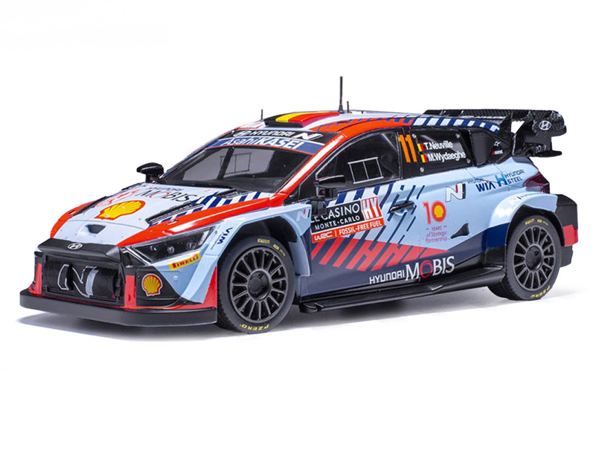 Hyundai i20 N Rally1 #11 Thierry Neuville - Martijn Wydaeghe Winner "Rallye Monte-Carlo" (2024) 1/18 Diecast Model Car by IXO Models-1